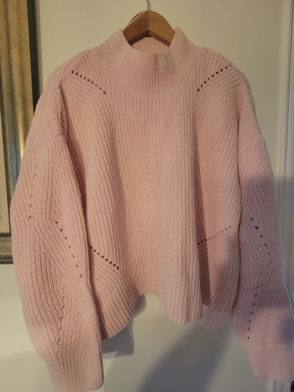 NOBO Pale Pink Mock Neck Chunky Knit Sweater
